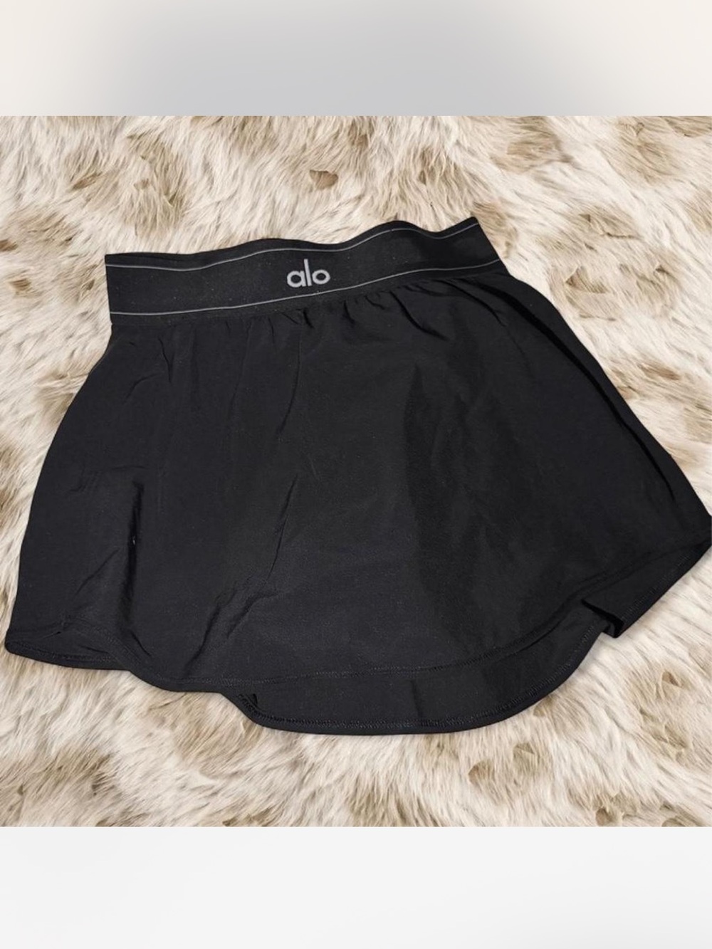 ALO Yoga Black Athletic Skort with Branded Waistband